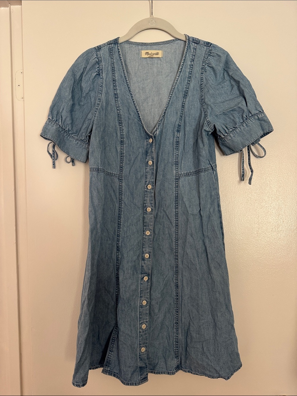 Madewell Light Denim Button-Front Midi Dress